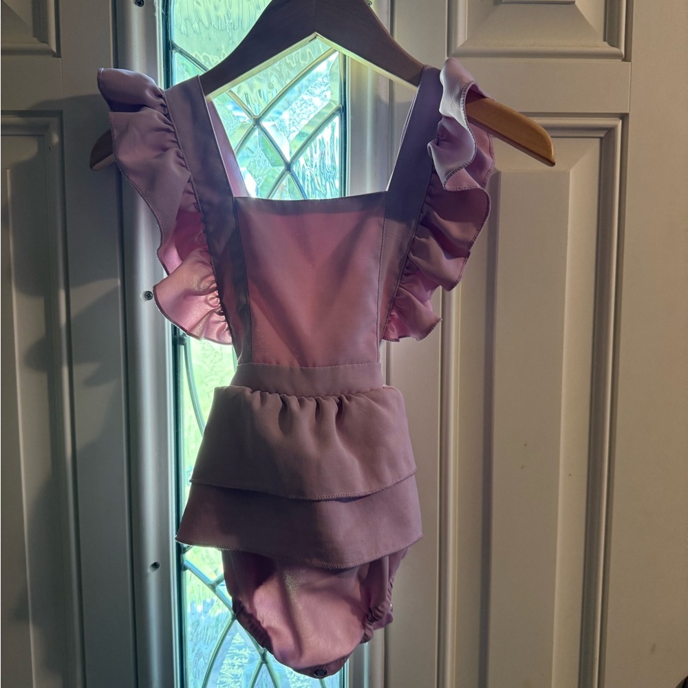 Charming Lavender Ruffled Baby Romper